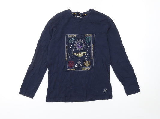 Marks and Spencer Boys Blue Harry Potter Hogwarts Long Sleeve T-Shirt 10 Years