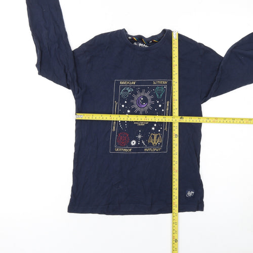 Marks and Spencer Boys Blue Harry Potter Hogwarts Long Sleeve T-Shirt 10 Years