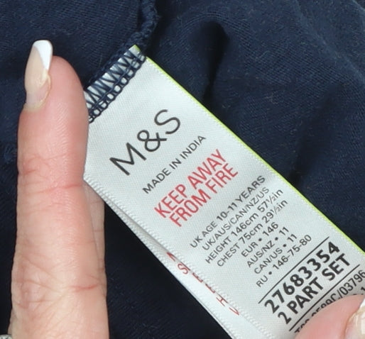 Marks and Spencer Boys Blue Harry Potter Hogwarts Long Sleeve T-Shirt 10 Years