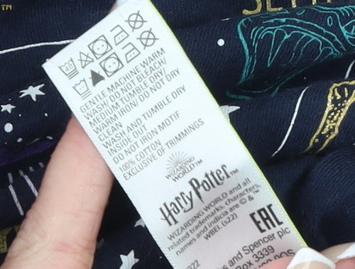 Marks and Spencer Boys Blue Harry Potter Hogwarts Long Sleeve T-Shirt 10 Years