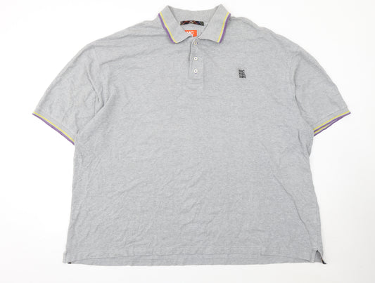 Nickelson Men's Grey 3XL Cotton Short Sleeve Polo Shirt