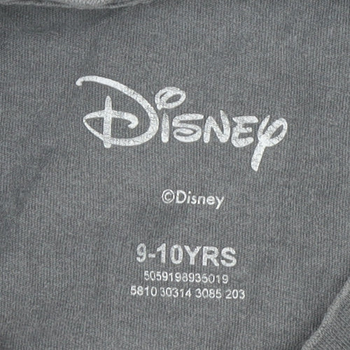 Disney Girls Grey Lilo & Stitch Cotton T-Shirt 9-10 Years Graphic Print