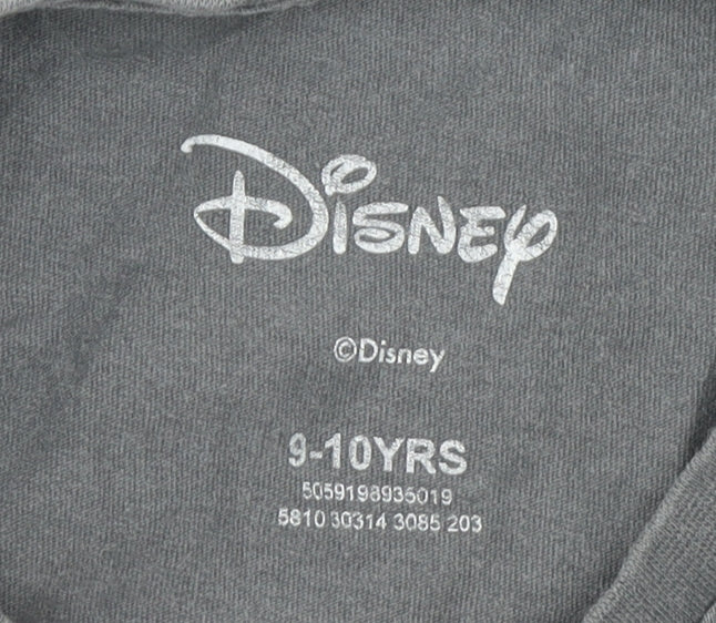 Disney Girls Grey Lilo & Stitch Cotton T-Shirt 9-10 Years Graphic Print