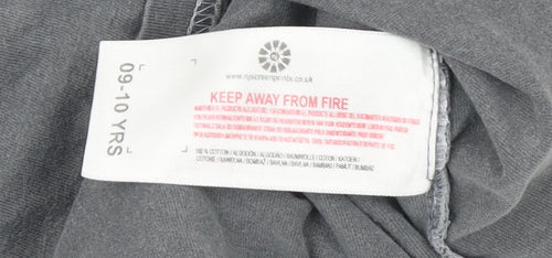 Disney Girls Grey Lilo & Stitch Cotton T-Shirt 9-10 Years Graphic Print