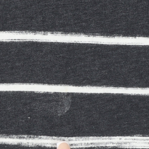 Buffalo David Bitton Men's Grey Striped Cotton Polo Shirt XL