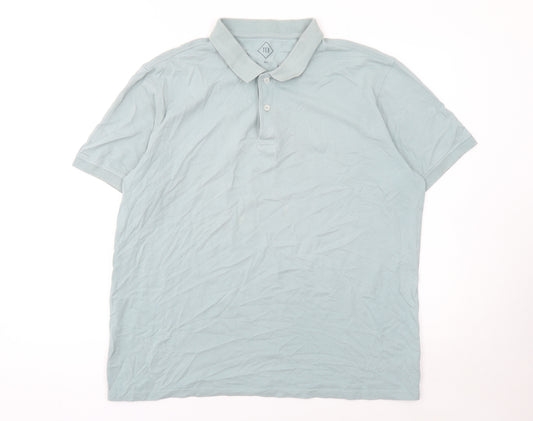TEX Men’s Green Cotton Short Sleeve Polo Shirt XL Regular Fit