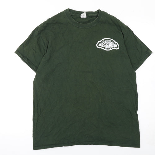 Gildan Men’s Green Old Naples Pub Graphic Cotton T-Shirt L Regular Fit