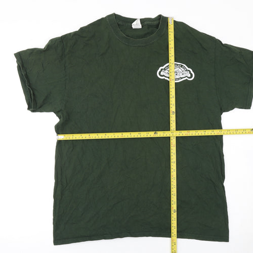 Gildan Men’s Green Old Naples Pub Graphic Cotton T-Shirt L Regular Fit