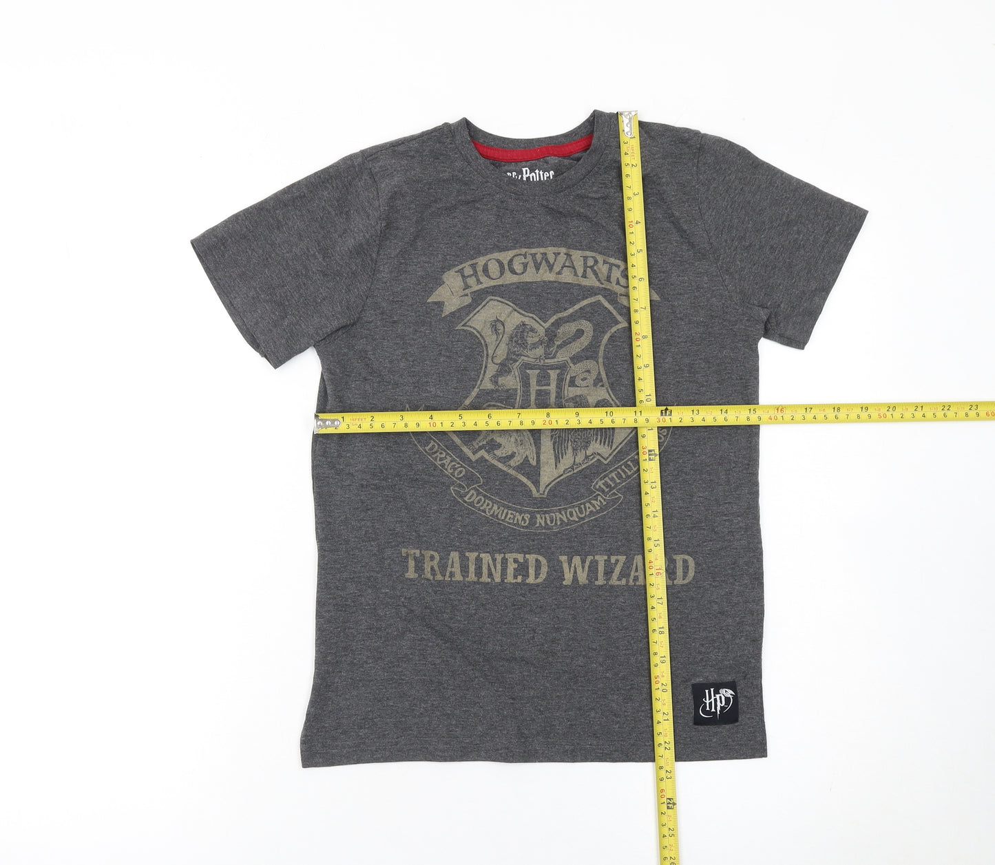 Harry Potter Boys Grey Hogwarts Graphic T-Shirt 10-11 Years Casual Cotton Blend