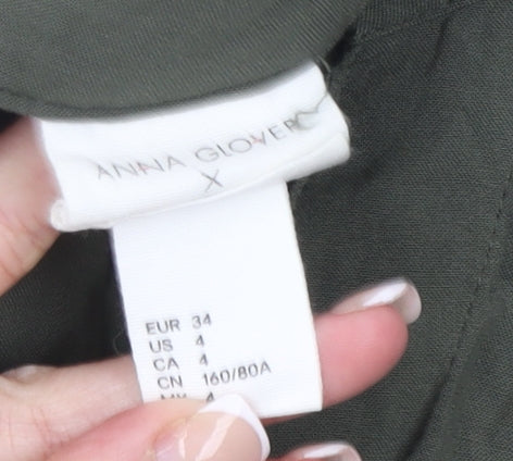 Anna Glover Women’s Green Viscose Shirt Dress Size 6