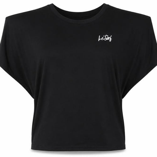 Le'Surf Women's Black Relaxed Fit Dolman Short Sleeve T-Shirt M