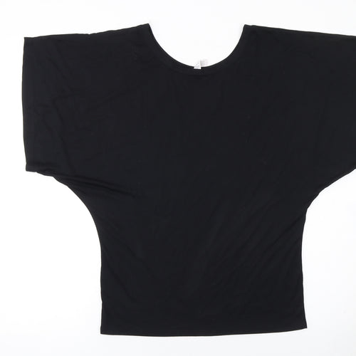 Le'Surf Women's Black Relaxed Fit Dolman Short Sleeve T-Shirt M