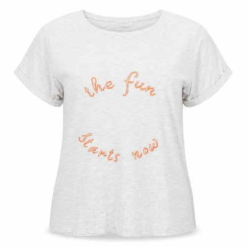 John Lewis Women Grey Embroidered Slogan T-Shirt Size 10