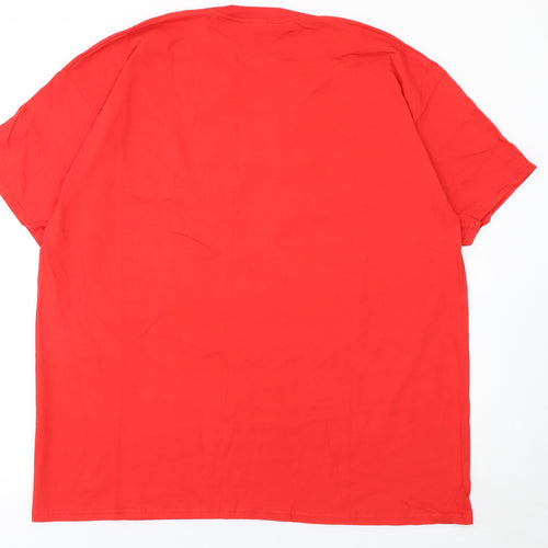 Fruit of the Loom Men’s Red Nose Day Red 2XL Cotton Graphic T-Shirt
