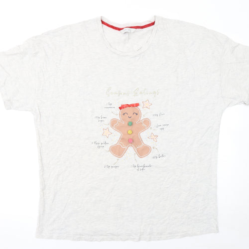 George Womens White Christmas Gingerbread Nightshirt Size 20