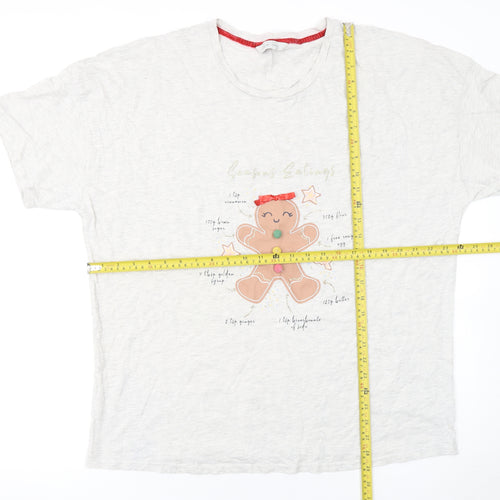 George Womens White Christmas Gingerbread Nightshirt Size 20