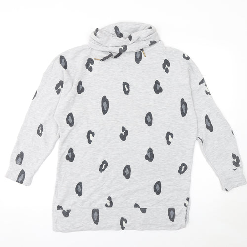 Marks and Spencer Womens Grey Animal Print Roll Neck Nightshirt Size 10
