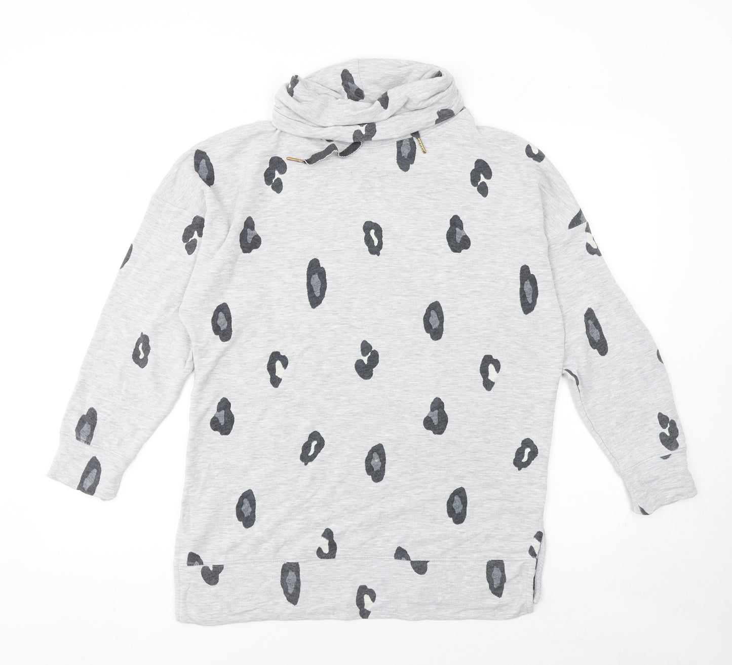 Marks and Spencer Womens Grey Animal Print Roll Neck Nightshirt Size 10