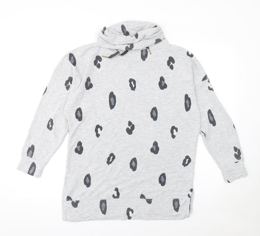 Marks and Spencer Womens Grey Animal Print Roll Neck Nightshirt Size 10