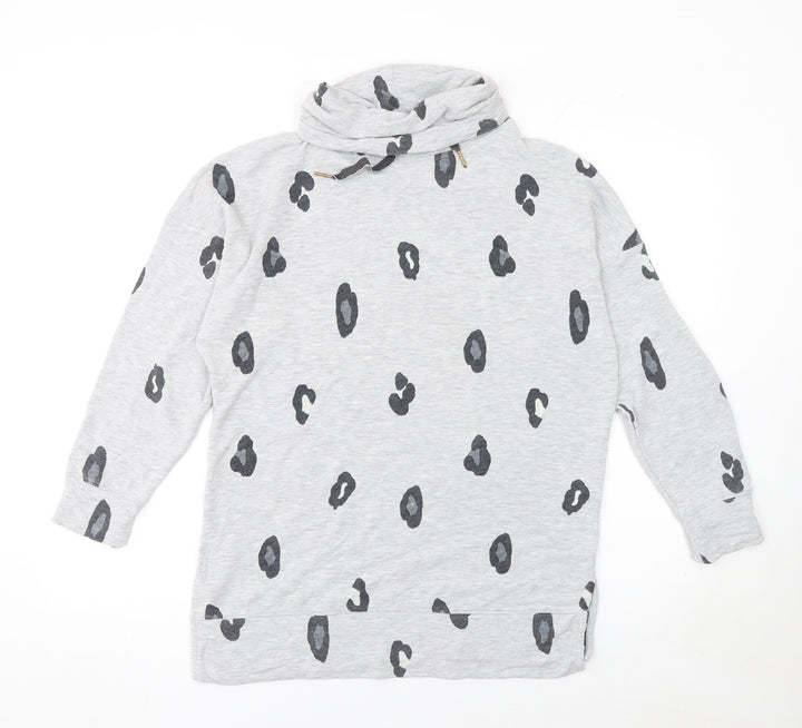 Marks and Spencer Womens Grey Animal Print Roll Neck Nightshirt Size 10