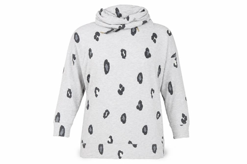 Marks and Spencer Womens Grey Animal Print Roll Neck Nightshirt Size 10