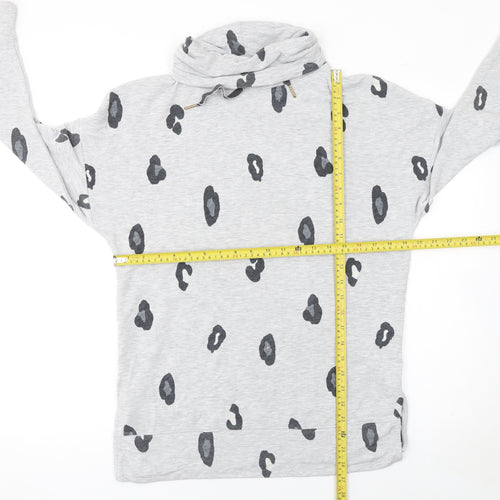 Marks and Spencer Womens Grey Animal Print Roll Neck Nightshirt Size 10