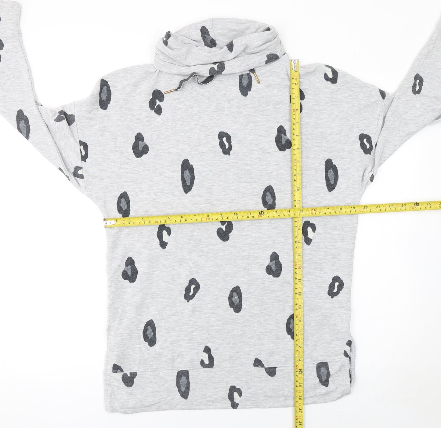 Marks and Spencer Womens Grey Animal Print Roll Neck Nightshirt Size 10