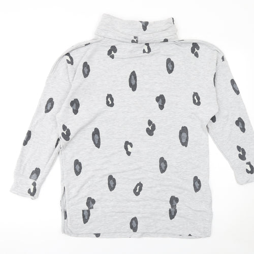 Marks and Spencer Womens Grey Animal Print Roll Neck Nightshirt Size 10