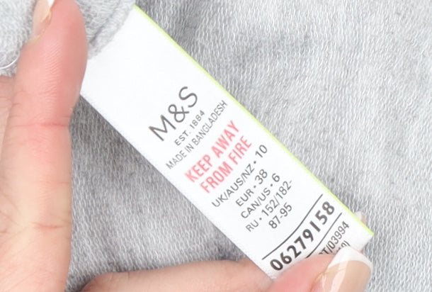 Marks and Spencer Womens Grey Animal Print Roll Neck Nightshirt Size 10