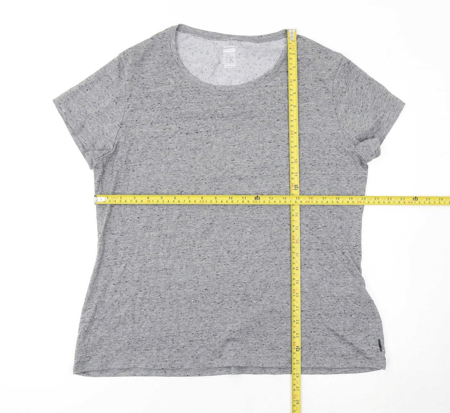 Decathlon Nyamba Womens Grey Activewear T-Shirt Size XL Regular Fit