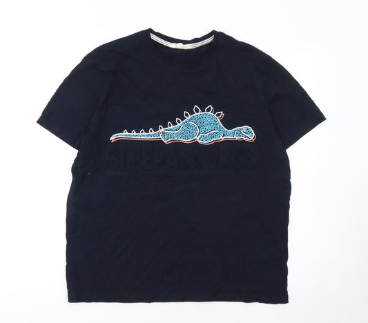 Marks and Spencer Womens Blue Dinosaur Pyjama Top M Short Sleeve