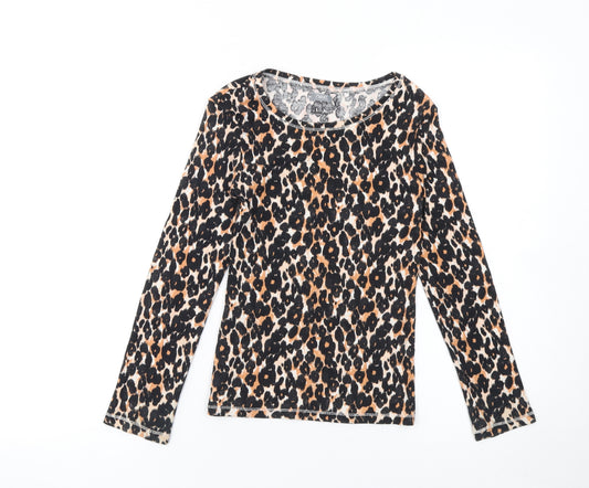 Next Girls Multicoloured Leopard Print Long Sleeve Cotton T-Shirt 10 Years