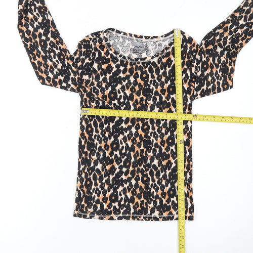 Next Girls Multicoloured Leopard Print Long Sleeve Cotton T-Shirt 10 Years