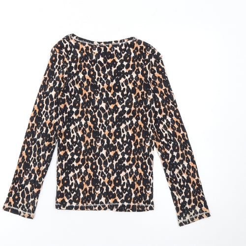 Next Girls Multicoloured Leopard Print Long Sleeve Cotton T-Shirt 10 Years