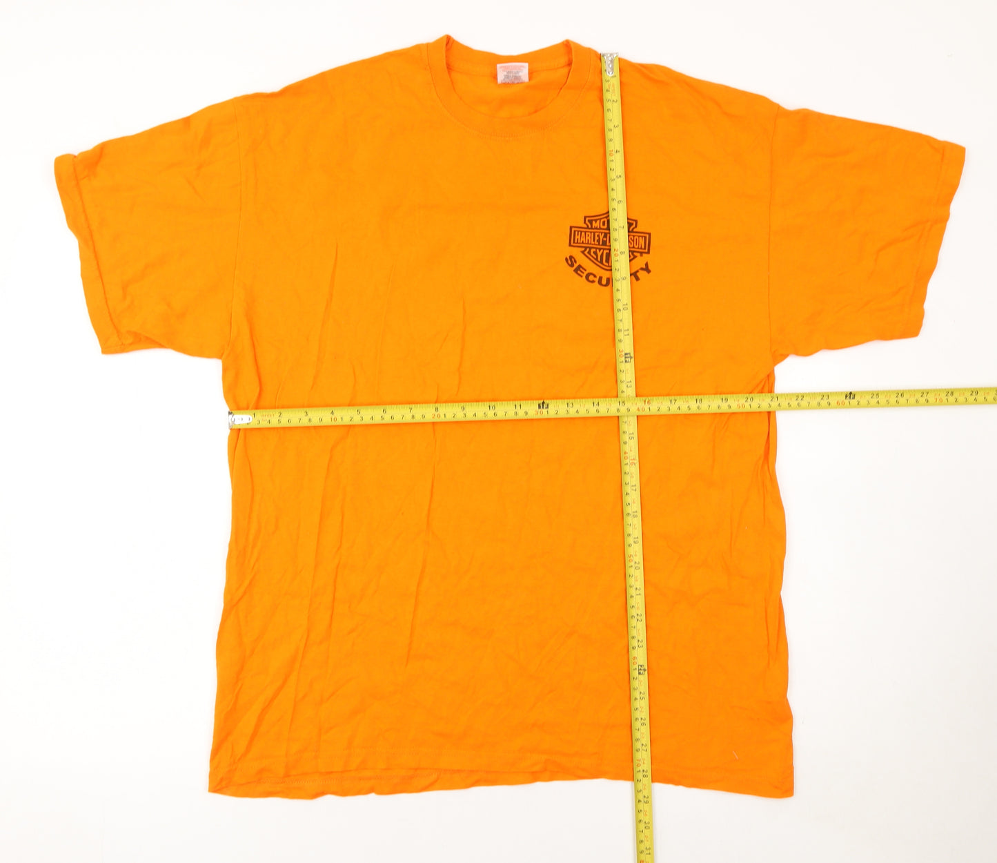 Fruit of the Loom Men's Orange Harley-Davidson Security T-Shirt L