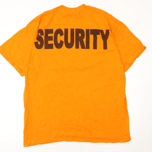 Fruit of the Loom Men's Orange Harley-Davidson Security T-Shirt L