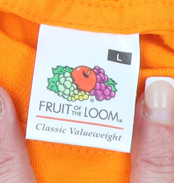 Fruit of the Loom Men's Orange Harley-Davidson Security T-Shirt L