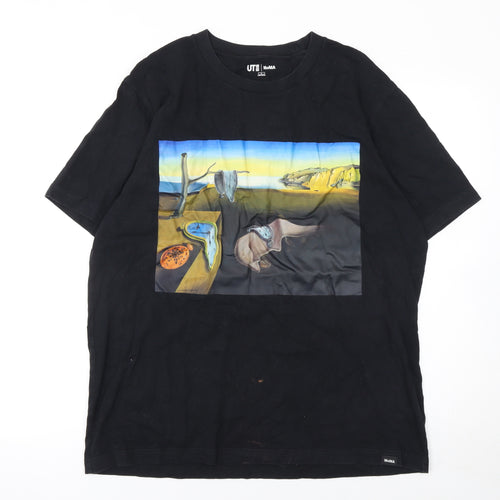 Uniqlo MoMA Salvador Dalí Black Cotton Graphic Men's L T-Shirt