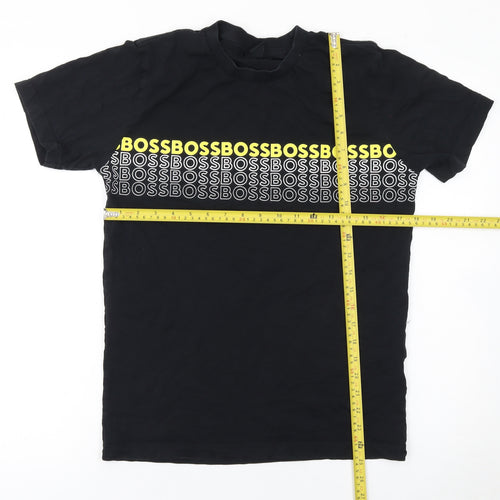 BOSS Men's Black Graphic Logo Cotton Crew Neck T-Shirt Size S
