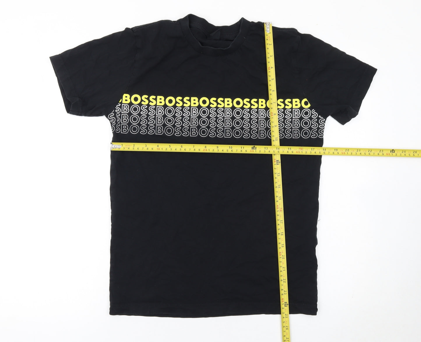 BOSS Men's Black Graphic Logo Cotton Crew Neck T-Shirt Size S