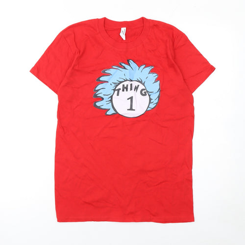 Casual Classics Women’s Red Thing 1 Cartoon Cotton T-Shirt Size S