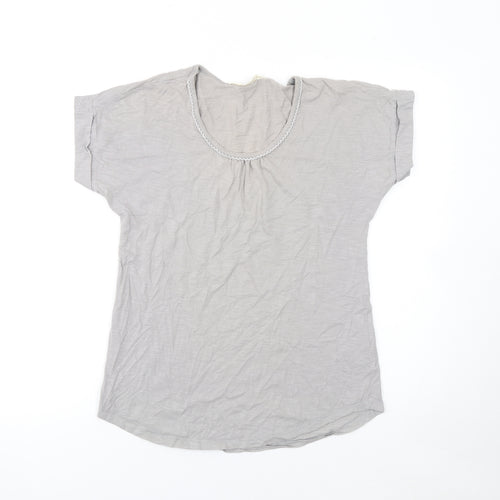Nomads Women Grey Organic Cotton Short Sleeve T-Shirt Size 8
