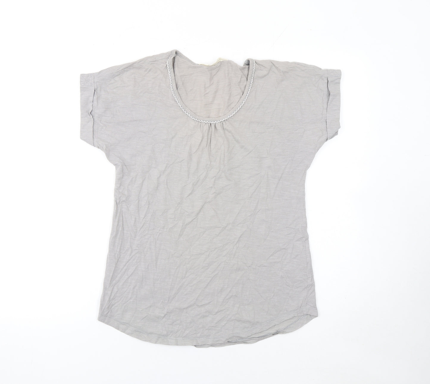 Nomads Women Grey Organic Cotton Short Sleeve T-Shirt Size 8