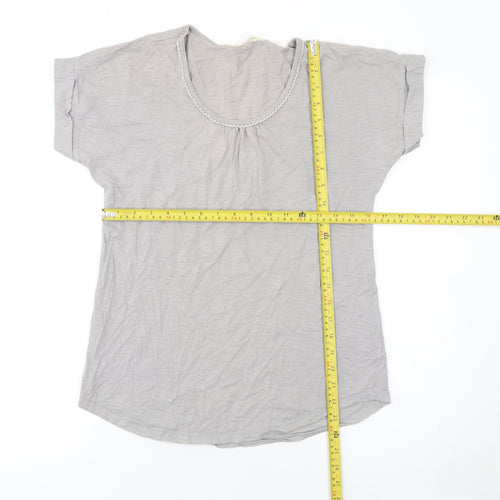 Nomads Women Grey Organic Cotton Short Sleeve T-Shirt Size 8