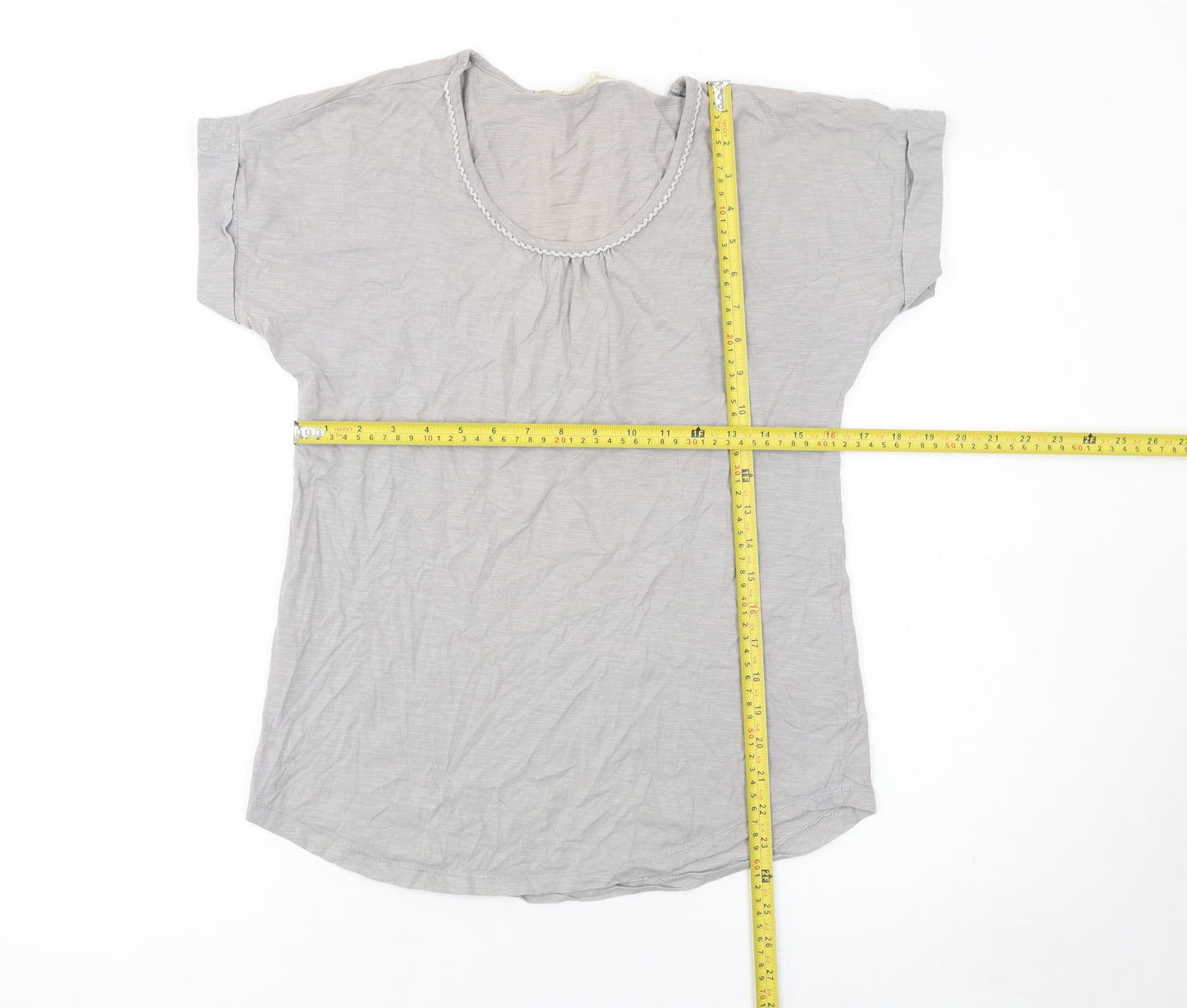 Nomads Women Grey Organic Cotton Short Sleeve T-Shirt Size 8