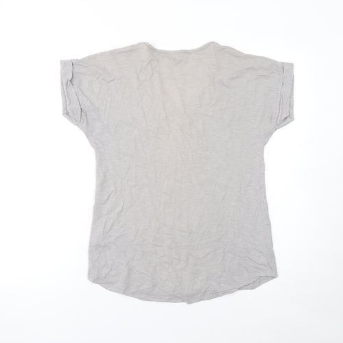 Nomads Women Grey Organic Cotton Short Sleeve T-Shirt Size 8