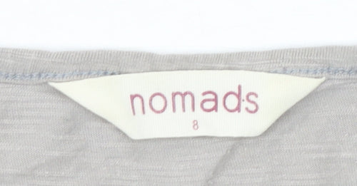 Nomads Women Grey Organic Cotton Short Sleeve T-Shirt Size 8