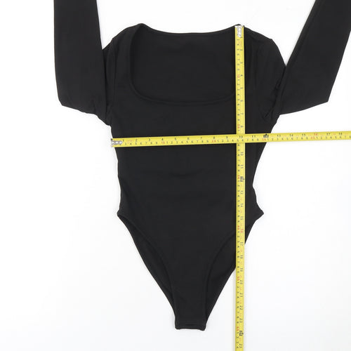 SHEIN Women’s Black Petite XXS Long Sleeve Scoop Neck Bodysuit