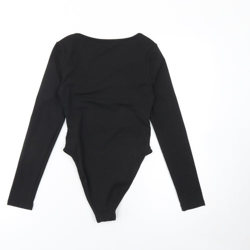 SHEIN Women’s Black Petite XXS Long Sleeve Scoop Neck Bodysuit