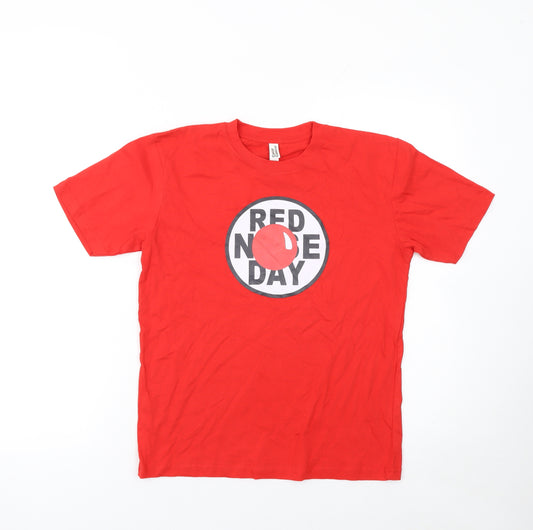 Casual Classics Boys Red Red Nose Day Graphic Cotton T-Shirt 12-13 Years